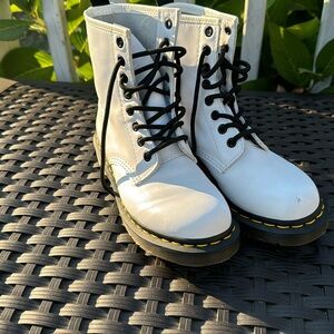 Dr. Martins white combat boots size 5
